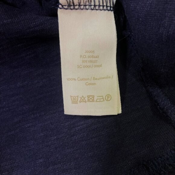 BODEN Emily Navy Blue Slub Cotton Ruffle Sleeve Jersey T-Shirt Shift Dress 4L - Picture 8 of 9